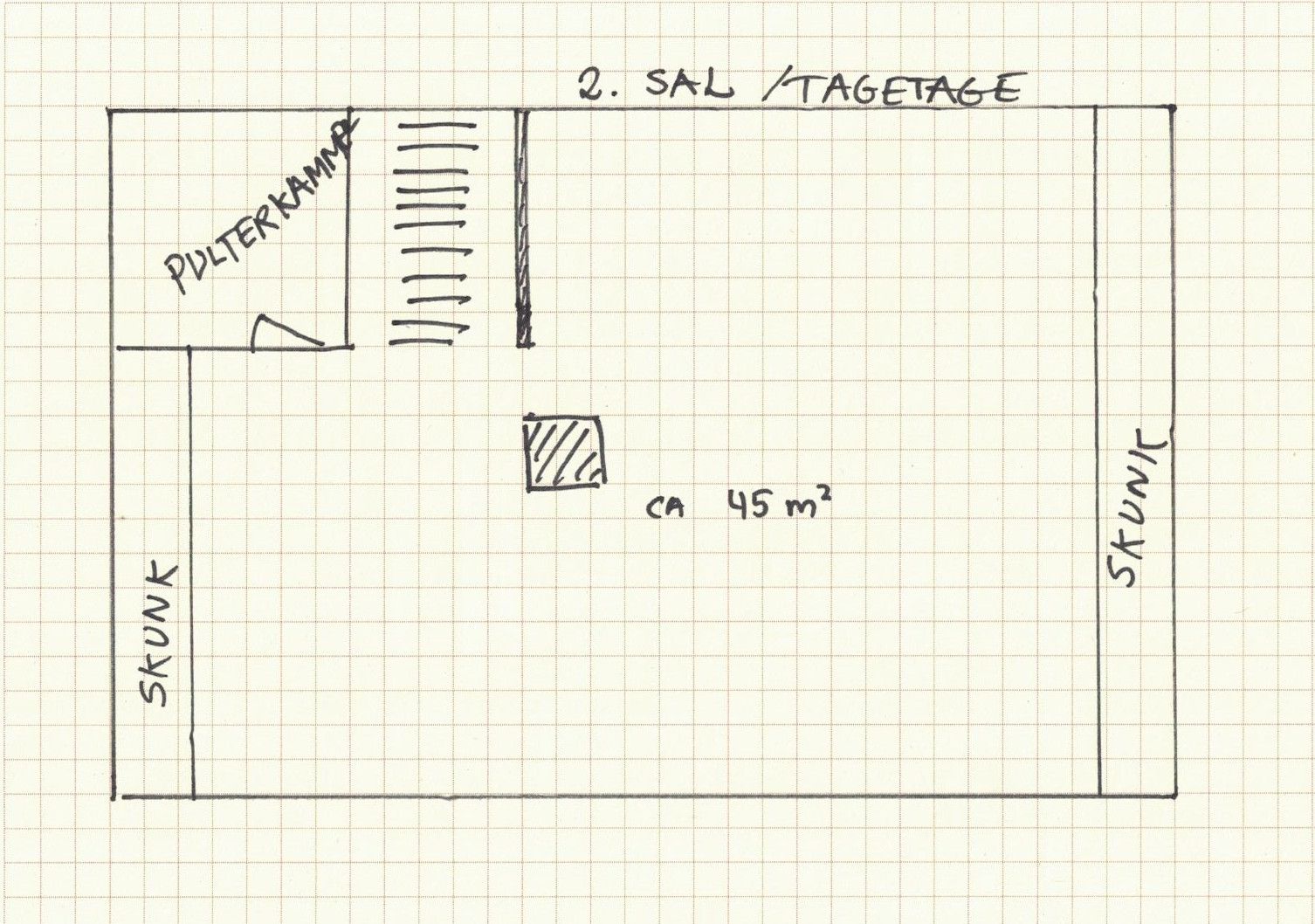 Plantegning 2. sal/tag-etage